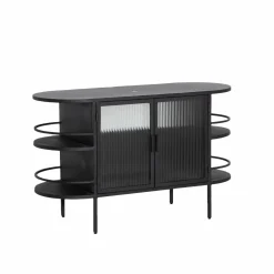 Meuble Sous Vasque<Made in Meubles Meuble sous vasque arrondi en métal et verre strié Elizabeth