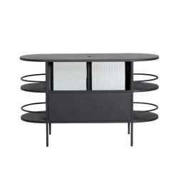 Meuble Sous Vasque<Made in Meubles Meuble sous vasque arrondi en métal et verre strié Elizabeth