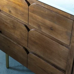 Meuble Sous Vasque<Made in Meubles Meuble sous vasque en bois de manguier et marbre Sienne