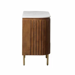 Meuble Sous Vasque<Made in Meubles Meuble sous vasque en bois de manguier et marbre Sienne