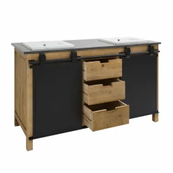 Meuble Sous Vasque<Made in Meubles Meuble sous vasque en bois recyclé et métal Jade