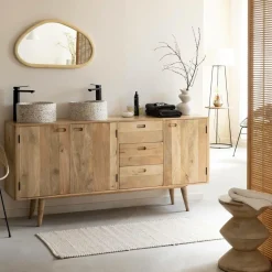 Meuble Sous Vasque<Made in Meubles Meuble sous vasque en bois de manguier Rowene