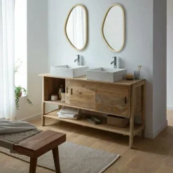 Meuble Sous Vasque<Made in Meubles Meuble sous vasque en bois de manguier 145 cm Nour