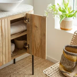 Meuble Sous Vasque<Made in Meubles Meuble sous vasque en bois de manguier et terrazzo Lou