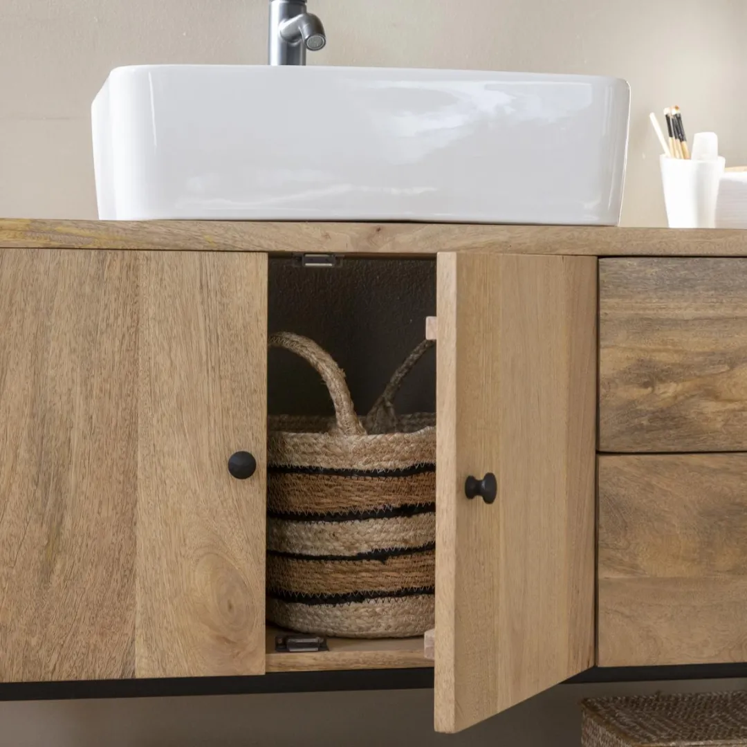 Meuble Sous Vasque<Made in Meubles Meuble sous vasque en bois de manguier Miguel