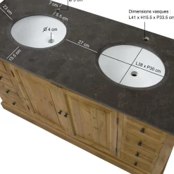 Meuble Sous Vasque<Made in Meubles Meuble sous vasque en bois recyclé Ambre