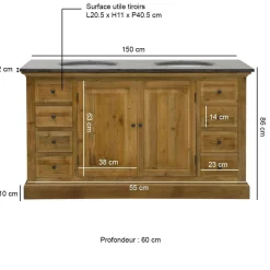 Meuble Sous Vasque<Made in Meubles Meuble sous vasque en bois recyclé Ambre