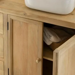 Meuble Sous Vasque<Made in Meubles Meuble sous vasque en bois de manguier blanchi Ronan