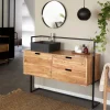 Meuble Sous Vasque<Made in Meubles Meuble sous vasque en bois d'acacia et métal Ninon