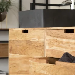 Meuble Sous Vasque<Made in Meubles Meuble sous vasque en bois d'acacia et métal Ninon