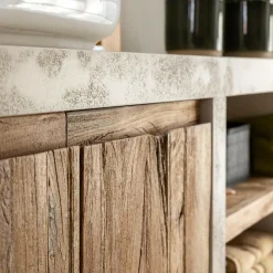 Meuble Sous Vasque<Made in Meubles Meuble sous vasque en bois effet béton et bois recyclé Dalva