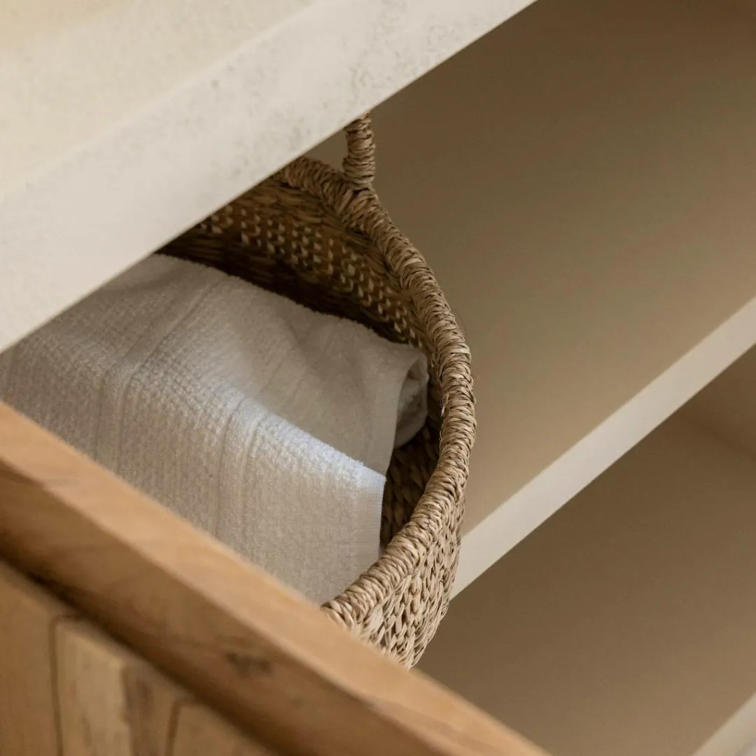 Meuble Sous Vasque<Made in Meubles Meuble sous vasque en bois effet béton et bois recyclé Dalva