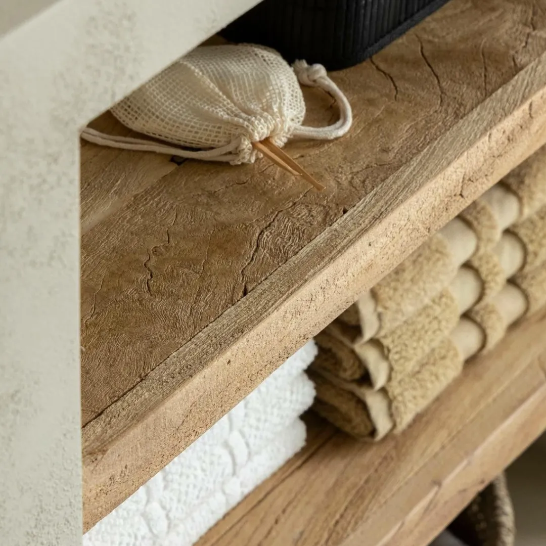 Meuble Sous Vasque<Made in Meubles Meuble sous vasque en bois effet béton et bois recyclé Dalva