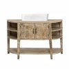 Meuble Sous Vasque<Made in Meubles Meuble sous vasque en bois de manguier blanchi Sienna