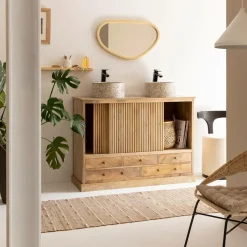 Meuble Sous Vasque<Made in Meubles Meuble sous vasque en bois de manguier Liora