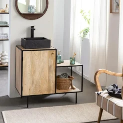 Meuble Sous Vasque<Made in Meubles Meuble sous vasque en bois de manguier et métal Agathe