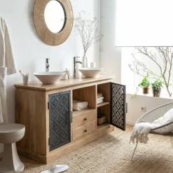 Meuble Sous Vasque<Made in Meubles Meuble sous vasque en bois de manguier Sahara