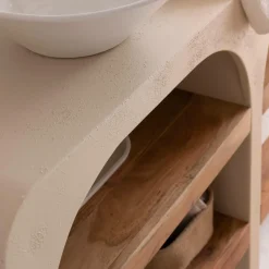 Meuble Sous Vasque<Made in Meubles Meuble sous vasque en bois effet béton et bois d'acacia Dalva