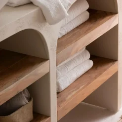 Meuble Sous Vasque<Made in Meubles Meuble sous vasque en bois effet béton et bois d'acacia Dalva