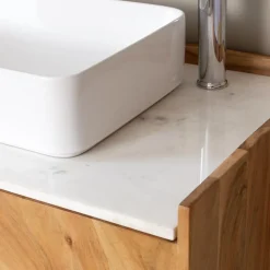 Meuble Sous Vasque<Made in Meubles Meuble sous vasque en bois d'acacia et marbre Aloé