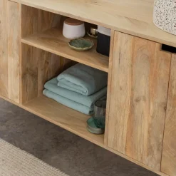 Meuble Sous Vasque<Made in Meubles Meuble sous vasque en bois de manguier et métal Jeanne