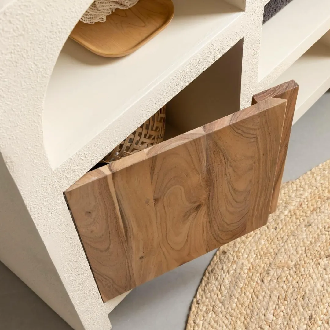 Buffet|Meuble Sous Vasque<Made in Meubles Meuble sous vasque en bois effet béton et bois d'acacia Dalva