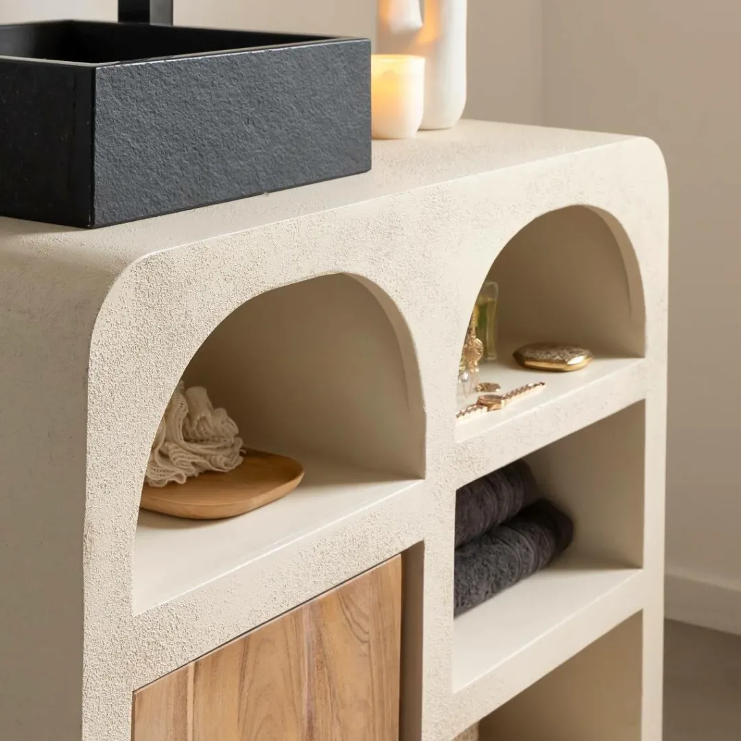 Buffet|Meuble Sous Vasque<Made in Meubles Meuble sous vasque en bois effet béton et bois d'acacia Dalva