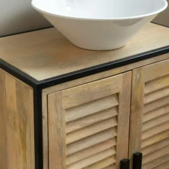 Meuble Sous Vasque<Made in Meubles Meuble sous vasque en bois de manguier et métal Coralie