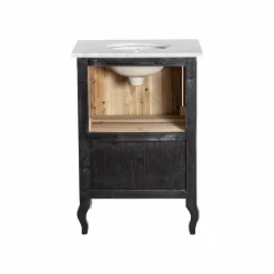 Meuble Sous Vasque<Made in Meubles Meuble sous vasque en pin recyclé blanchi et marbre blanc Gemma