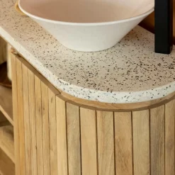 Meuble Sous Vasque<Made in Meubles Meuble sous vasque en terrazzo et bois de manguier Lou