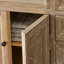 Meuble Sous Vasque<Made in Meubles Meuble sous vasque en vieux pin et marbre blanc Octavie