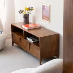 Meuble Tv<Made in Meubles Meuble TV 2 niches en bois de manguier Remick