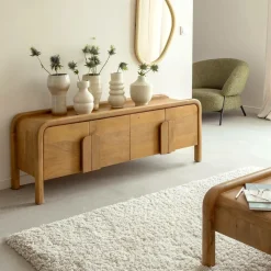 Meuble Tv<Made in Meubles Meuble TV 4 portes en bois de manguier Féodor