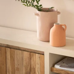 Meuble Tv<Made in Meubles Meuble TV 2 portes et 1 étagère en bois effet béton et bois recyclé Dalva