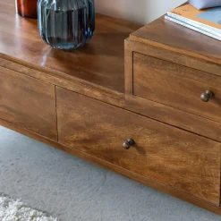 Meuble Tv<Made in Meubles Meuble TV 3 tiroirs en bois de manguier Remick