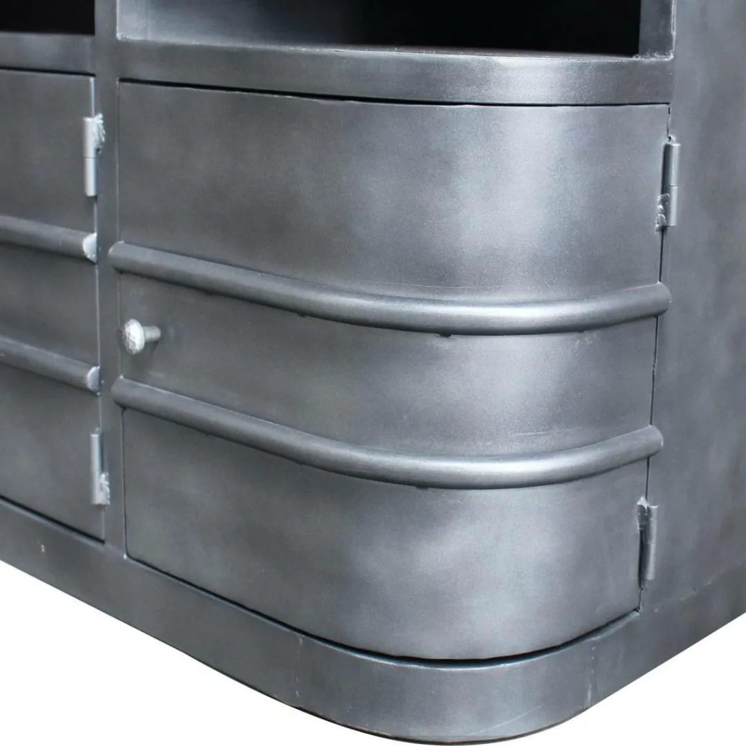 Meuble Tv<Made in Meubles Meuble TV arrondi en métal Locker