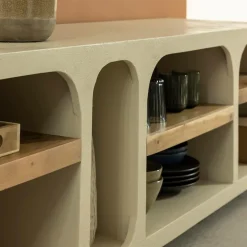 Meuble Tv<Made in Meubles Meuble TV avec étagères en bois effet béton et bois recyclé Dalva