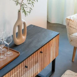 Meuble Tv<Made in Meubles Meuble TV en bois d'acacia et métal Pippa