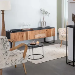 Meuble Tv<Made in Meubles Meuble TV en bois d'acacia et métal Pippa