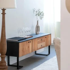 Meuble Tv<Made in Meubles Meuble TV en bois d'acacia et métal Pippa