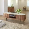 Meuble Tv<Made in Meubles Meuble tv en bois d'acacia et marbre blanc Judith