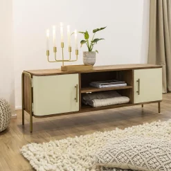 Meuble Tv<Made in Meubles Meuble TV en bois d'acacia et métal Andrès