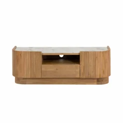 Meuble Tv<Made in Meubles Meuble TV en bois de manguier et marbre Adler