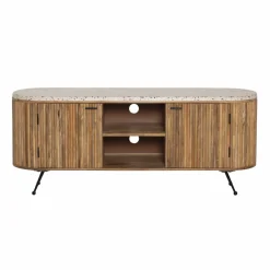 Meuble Tv<Made in Meubles Meuble TV en bois de manguier et terrazzo Ambrine