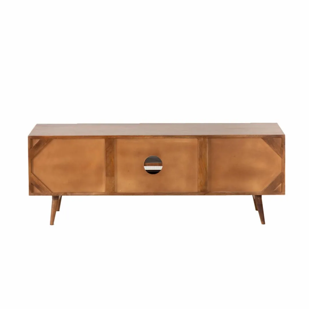 Meuble Tv<Made in Meubles Meuble TV en bois de manguier et cannage Charline