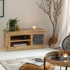 Meuble Tv<Made in Meubles Meuble TV en bois de manguier et métal Sahara