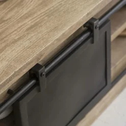 Meuble Tv<Made in Meubles Meuble TV en bois de manguier brossé et métal 160 cm Helsinki