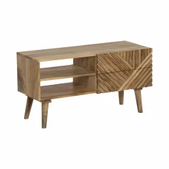 Meuble Tv<Made in Meubles Meuble TV en bois de manguier chevrons Maëva