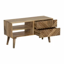 Meuble Tv<Made in Meubles Meuble TV en bois de manguier chevrons Maëva