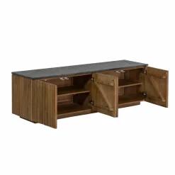 Meuble Tv<Made in Meubles Meuble TV en bois de manguier et marbre Betty